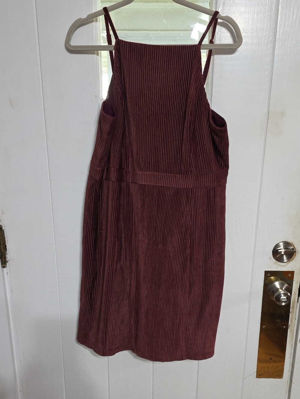 NWT Sugar+Lips Womens Dress Jumper Style Corduroy Look Chocolatey/Burgundy Sz XL